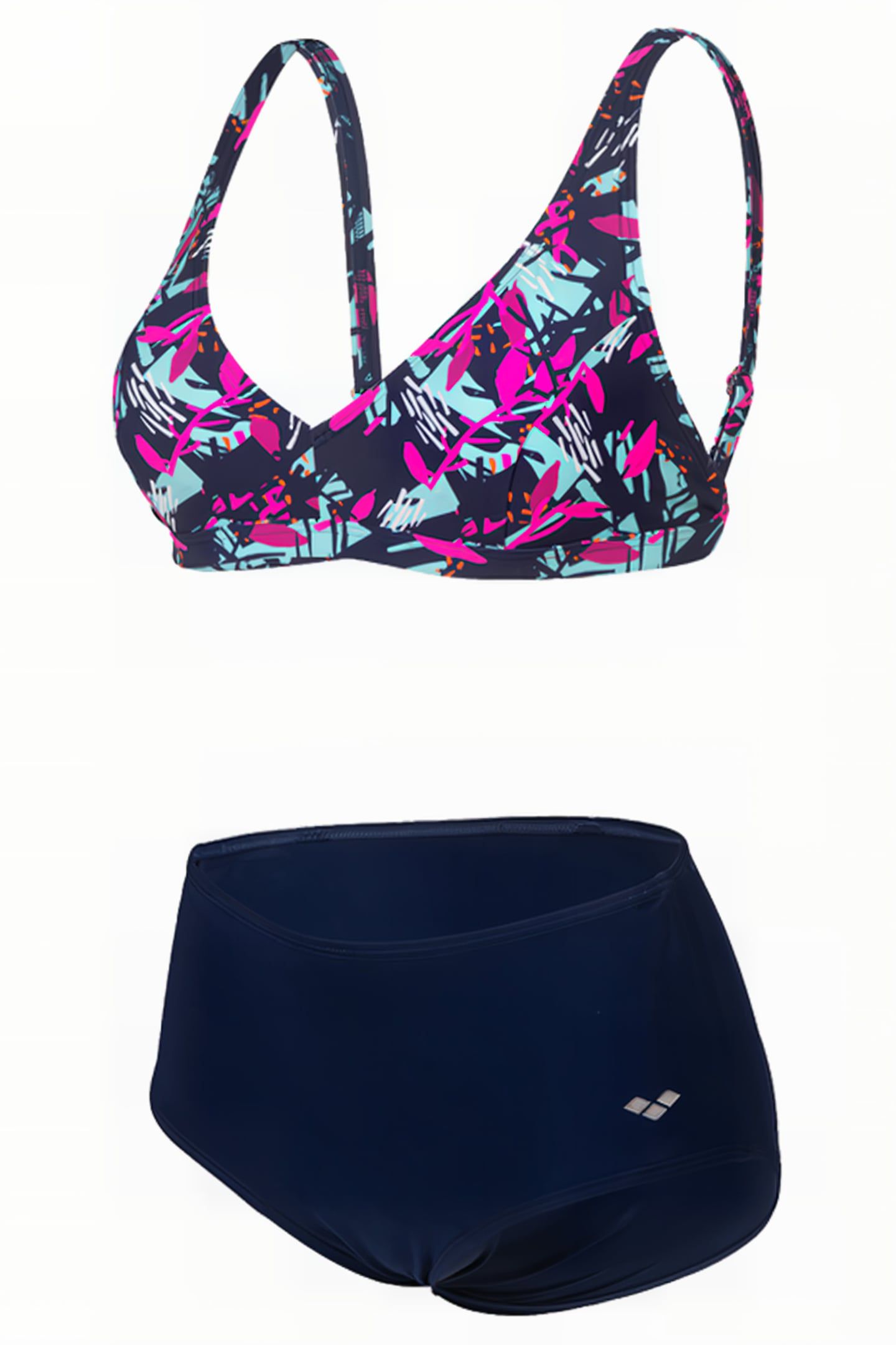 WOMEN'S BODYLIFT SWIMSUIT FRANCY TWO PI NAVY-FREAK ROSE MULT 6