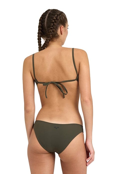 WOMEN'S ARENA SOLID BIKINI BANDEAU TIE B DARK OLIVE 2
