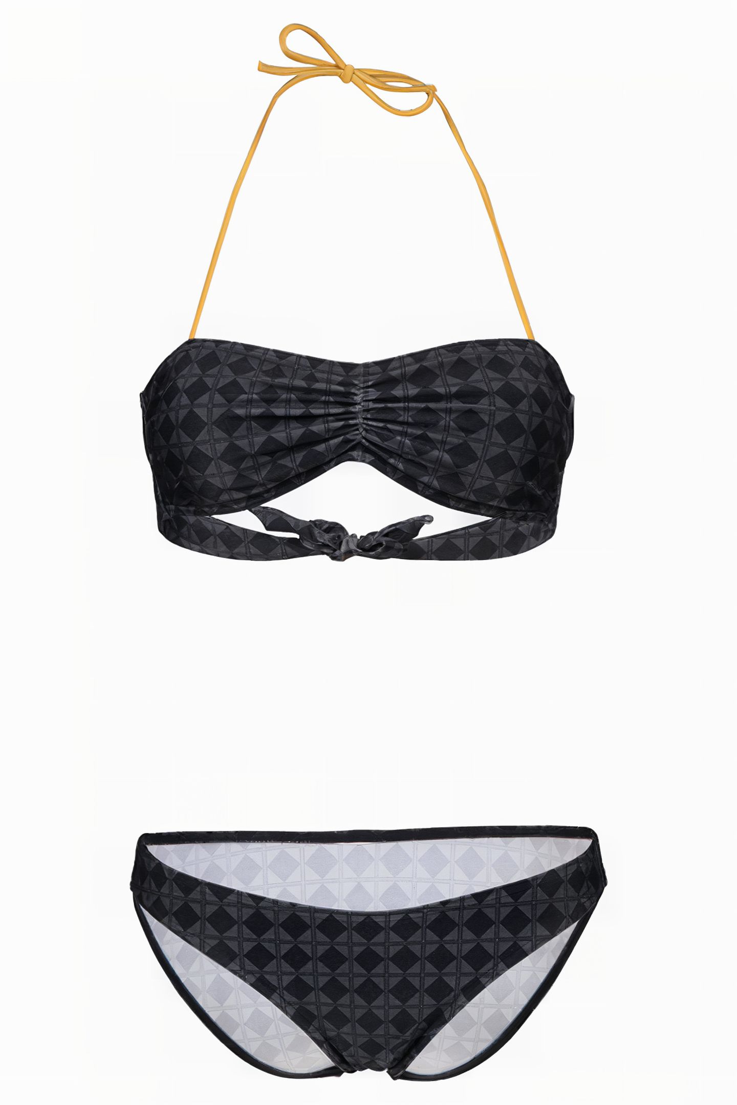 WOMEN'S ARENA 50TH BIKINI BANDEAU BLACK MULTI-GOLD 4