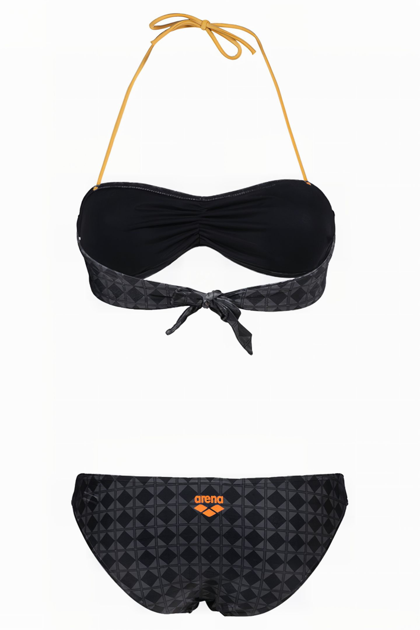 WOMEN'S ARENA 50TH BIKINI BANDEAU BLACK MULTI-GOLD 5