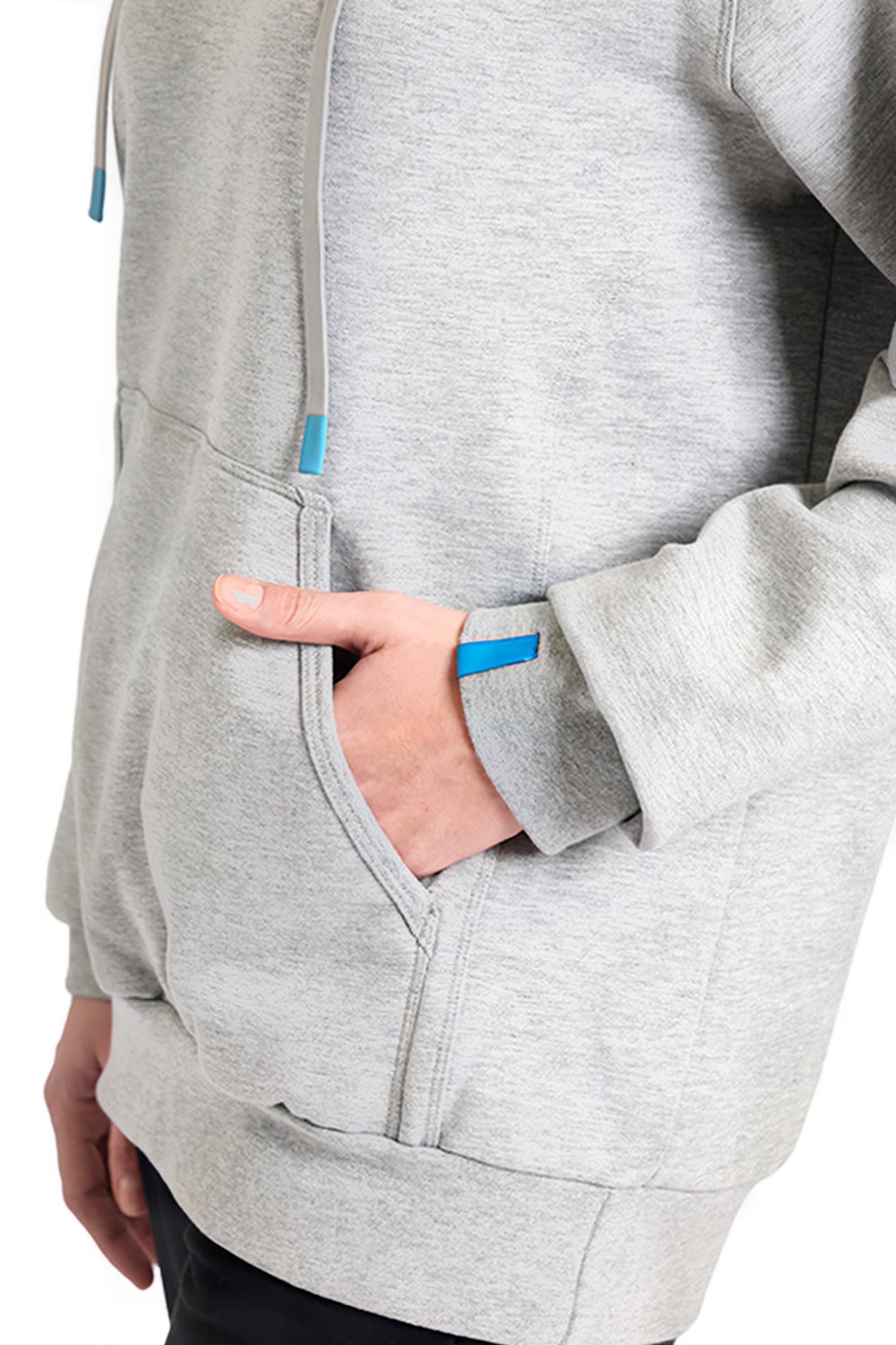 UNISEX TEAM HOODED SWEAT LACED MEDIUM GREY HEATHER-LACE 7