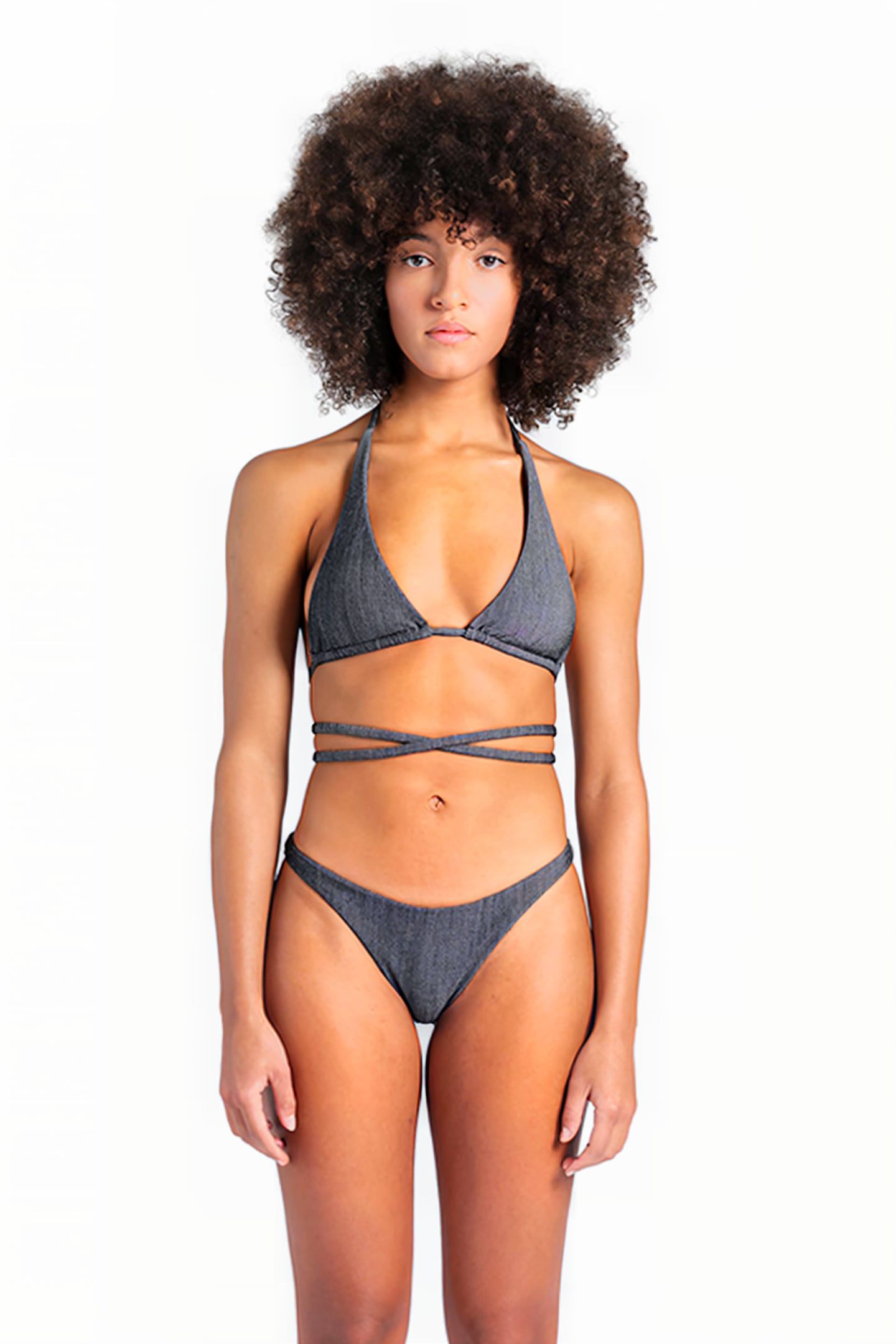 WOMEN'S ARENA TECH WOOL TRIANGLE BIKINI BLACK 1