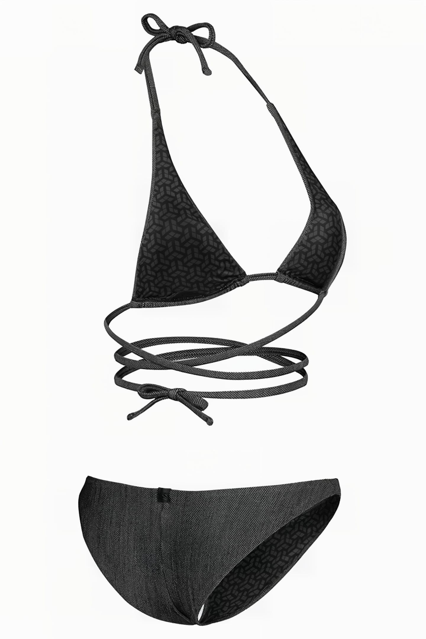 WOMEN'S ARENA TECH WOOL TRIANGLE BIKINI BLACK 7