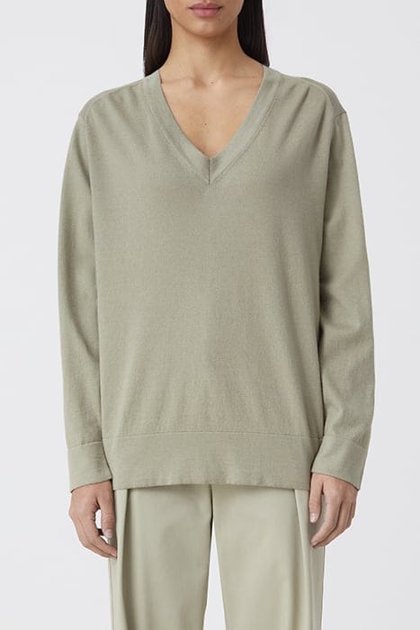VNECK LONG SLEEVE GREY MARBLE 1