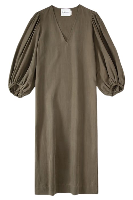PUFF SLEEVE DRESS ARMY GREEN 3