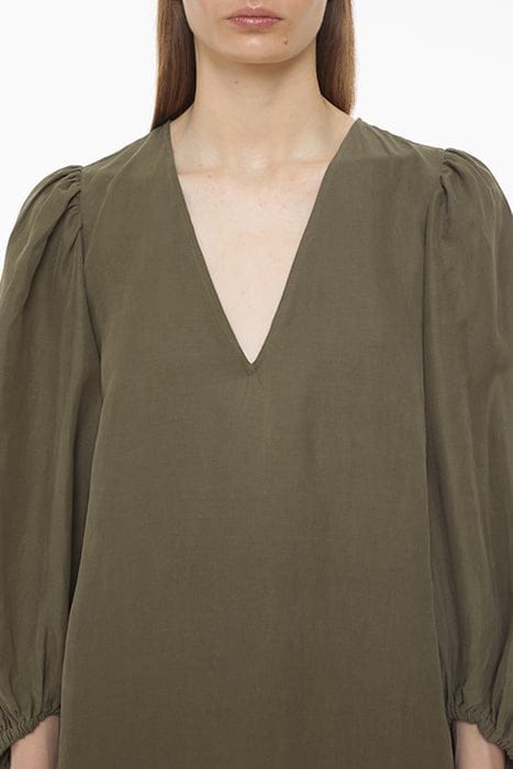 PUFF SLEEVE DRESS ARMY GREEN 4