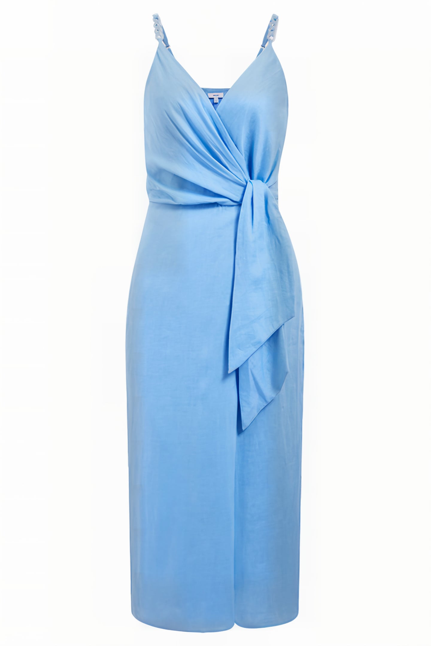 ESME LINEN MIDI DRESS — AQUA 2