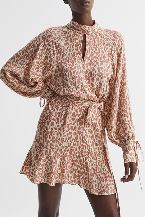 TEYA ANIMAL MINI DRESS — NEUTRAL 1