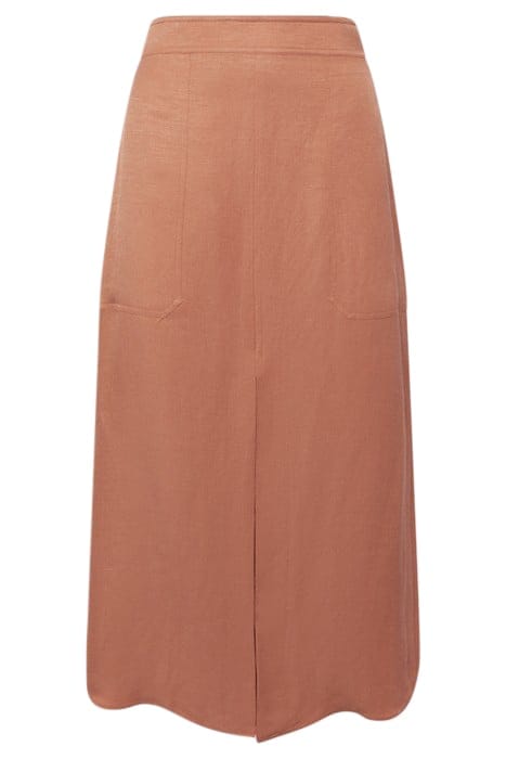 AXELLE LINEN MIDI SKIRT — RUST 4