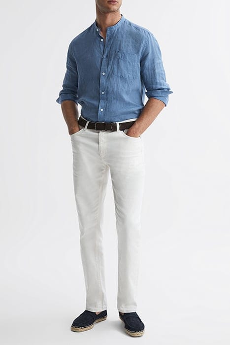OCEAN-LS STRIPE LINEN GRA AIRFORCE BLUE 1