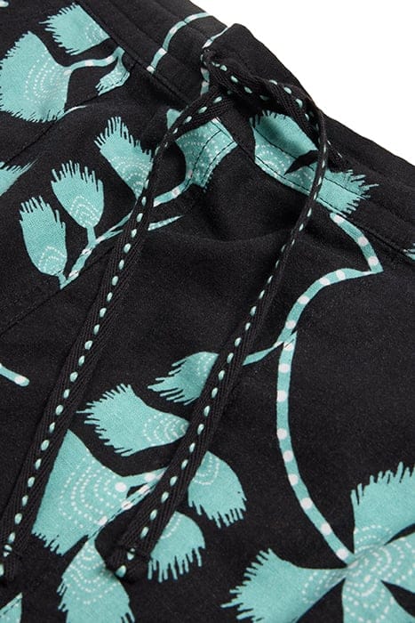 ELLE LINEN BLEND SKIRT BLACK PRINTED 4