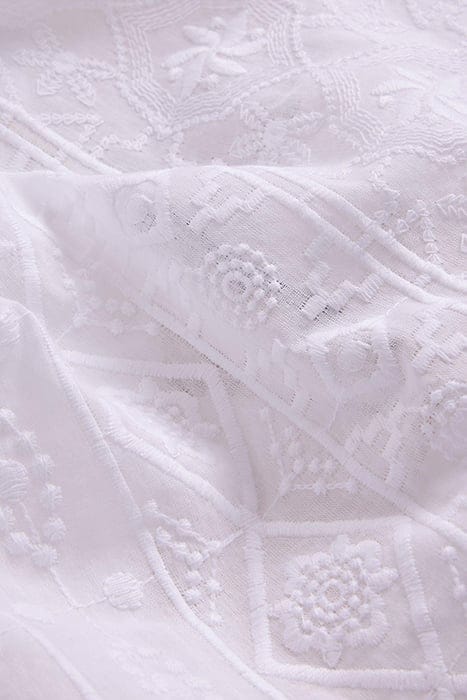 EMBROIDERED TIE HEM TOP BRILLIANT WHITE 4