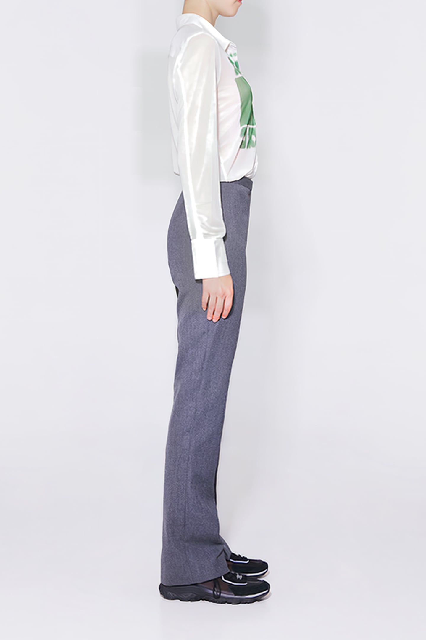 GRAY STRAIGHT-CUT SUIT PANTS 4