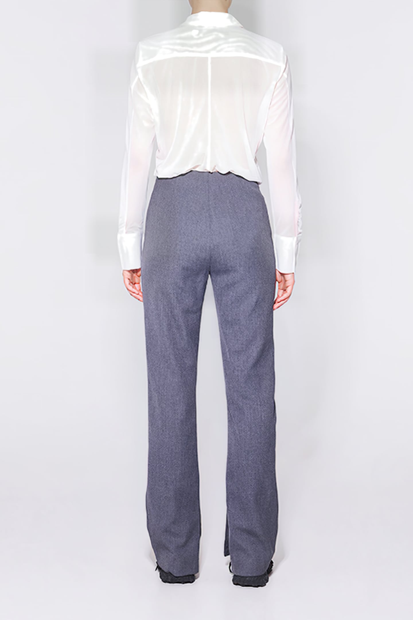 GRAY STRAIGHT-CUT SUIT PANTS 2