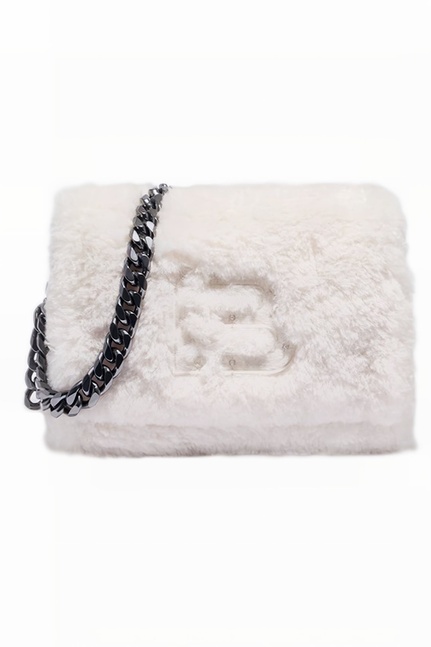 M WHITE FUR SHOULDER BAG 1