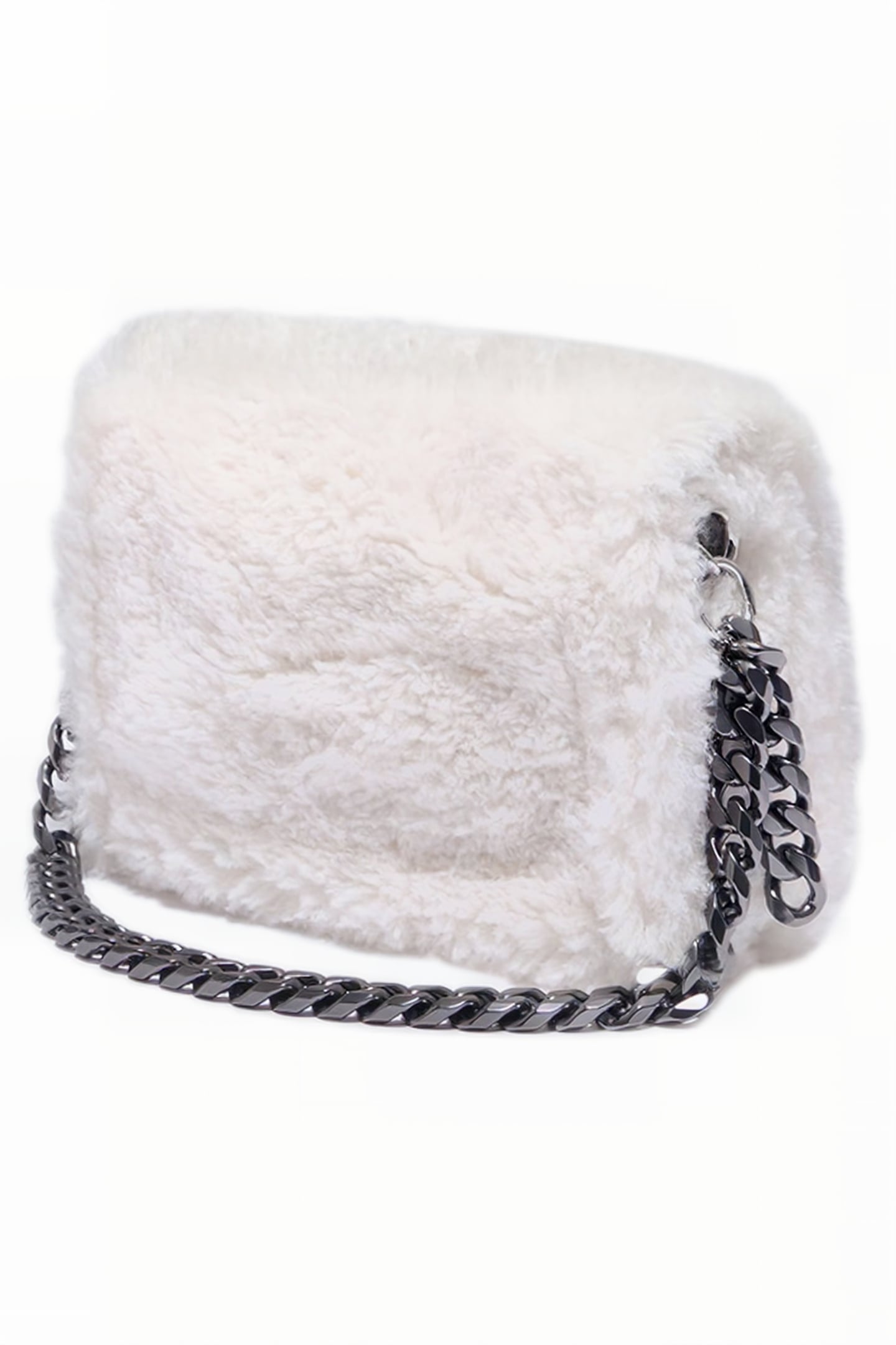 M WHITE FUR SHOULDER BAG 2