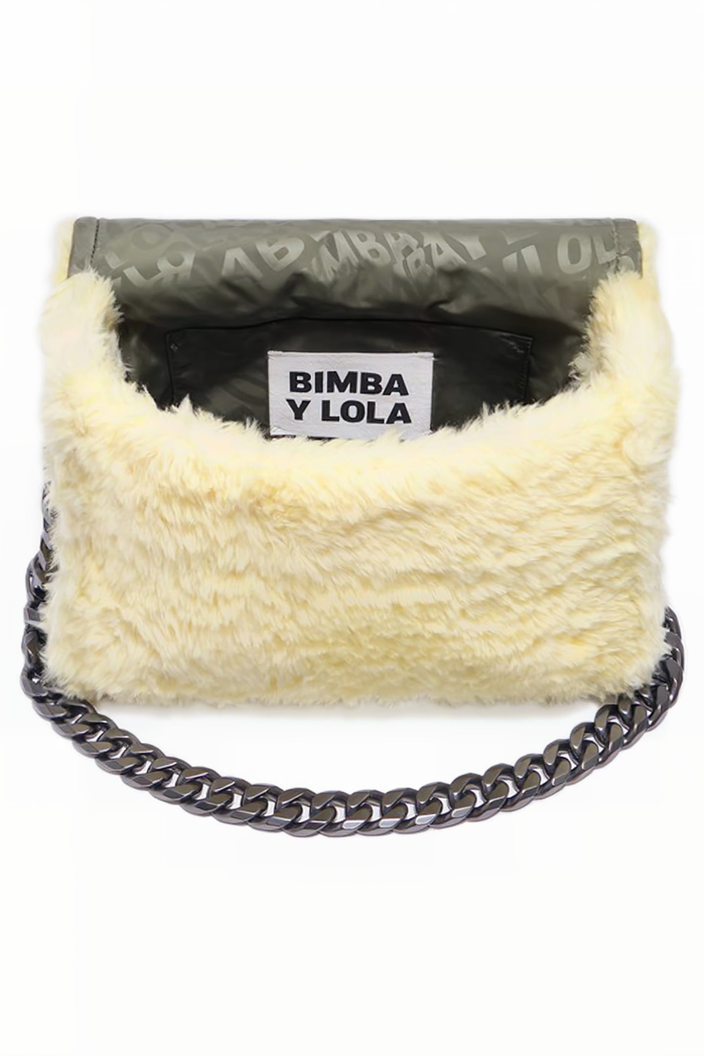 M LIGHT YELLOW FUR SHOULDER BAG 3