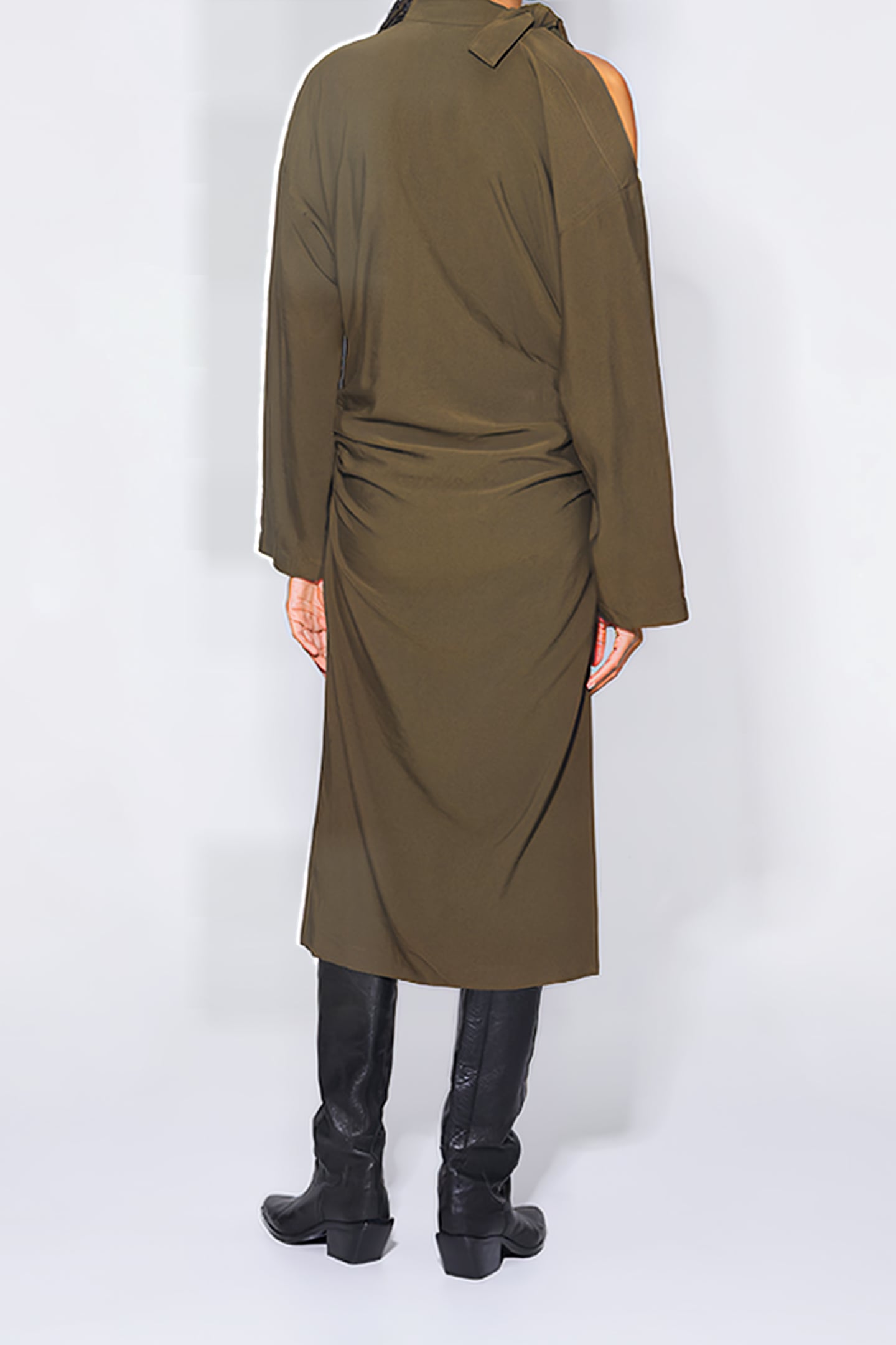 KHAKI MIDI DRESS 2