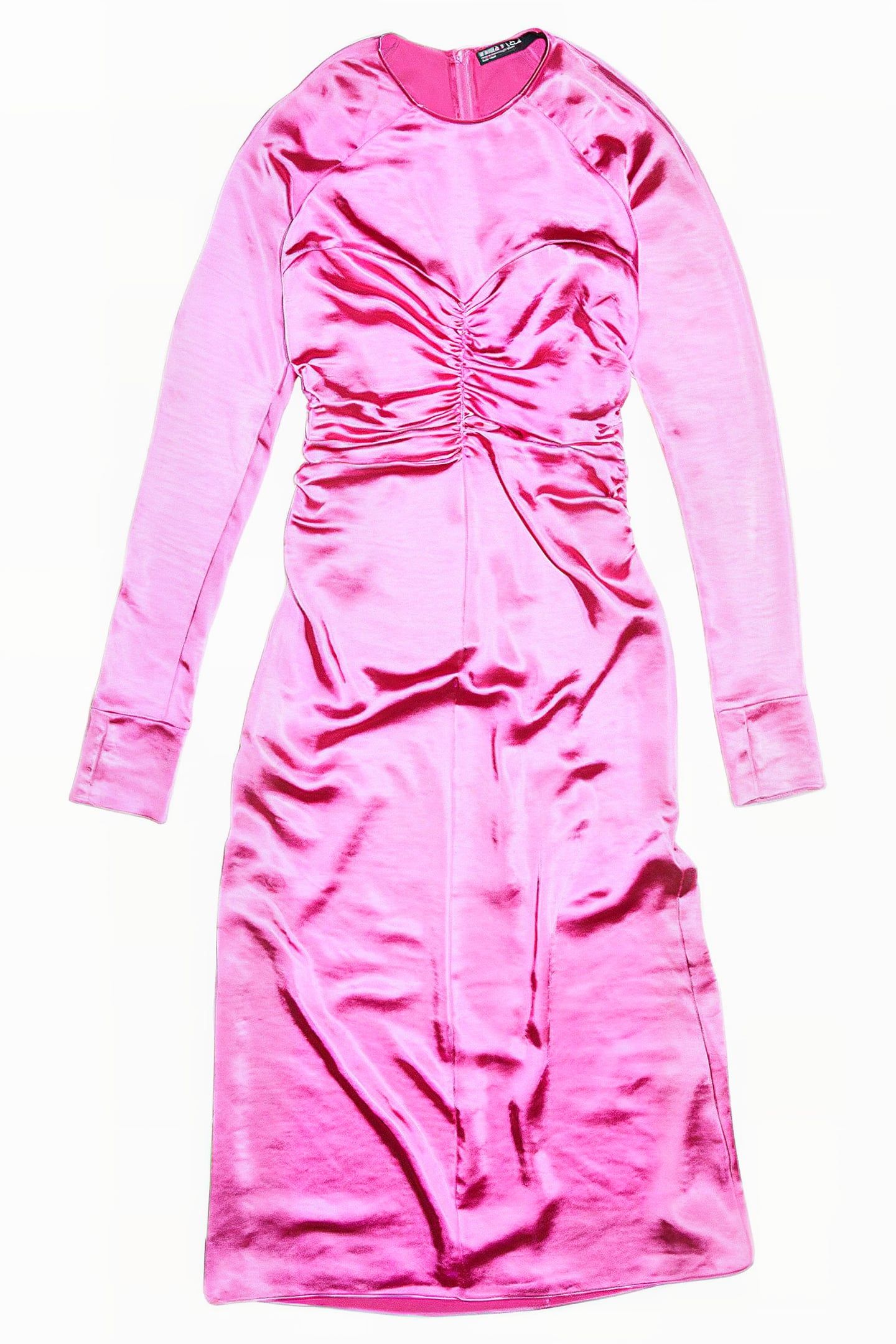 FUCHSIA SATIN MIDI DRESS 3