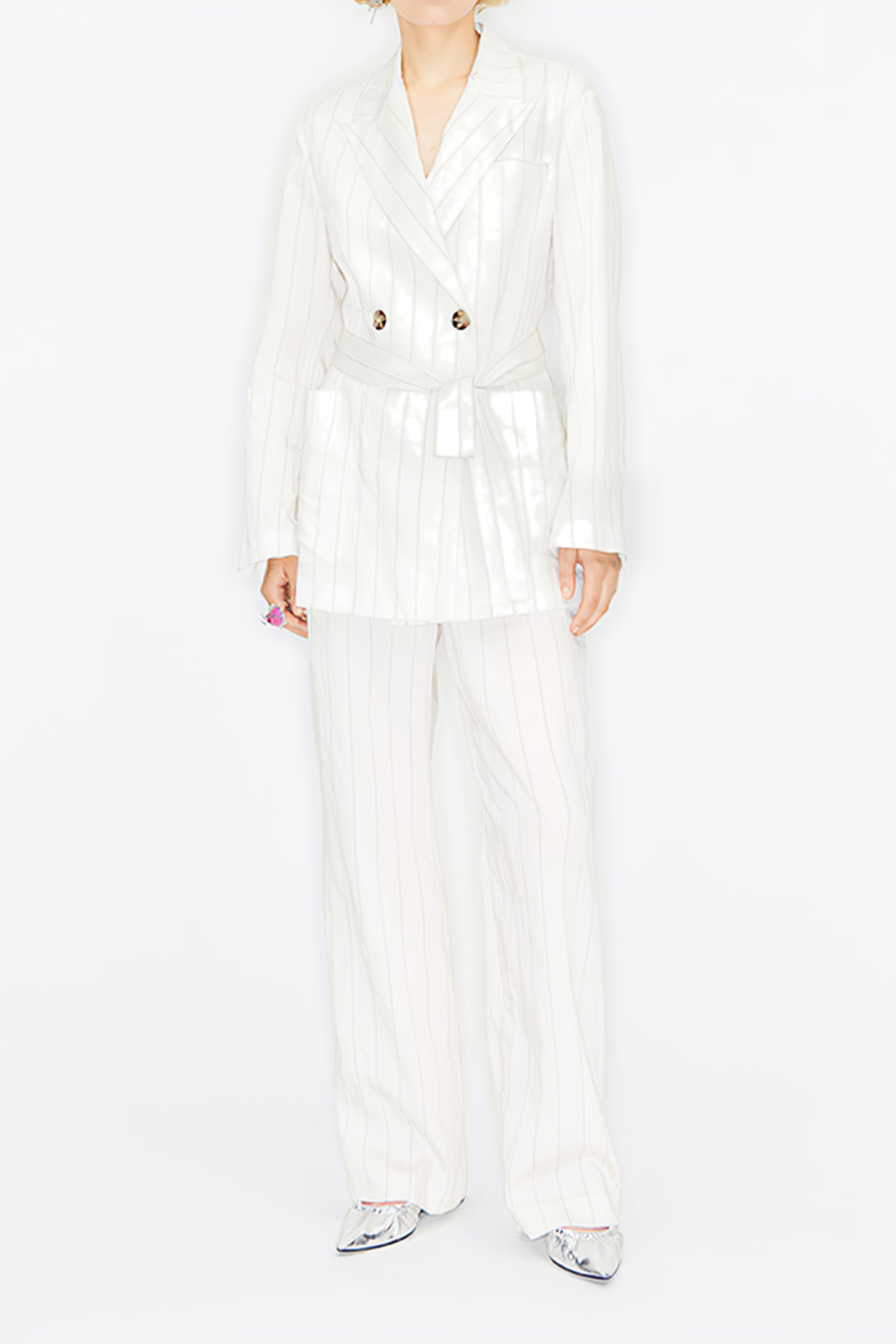 FLUID IVORY STRIPED BLAZER 1