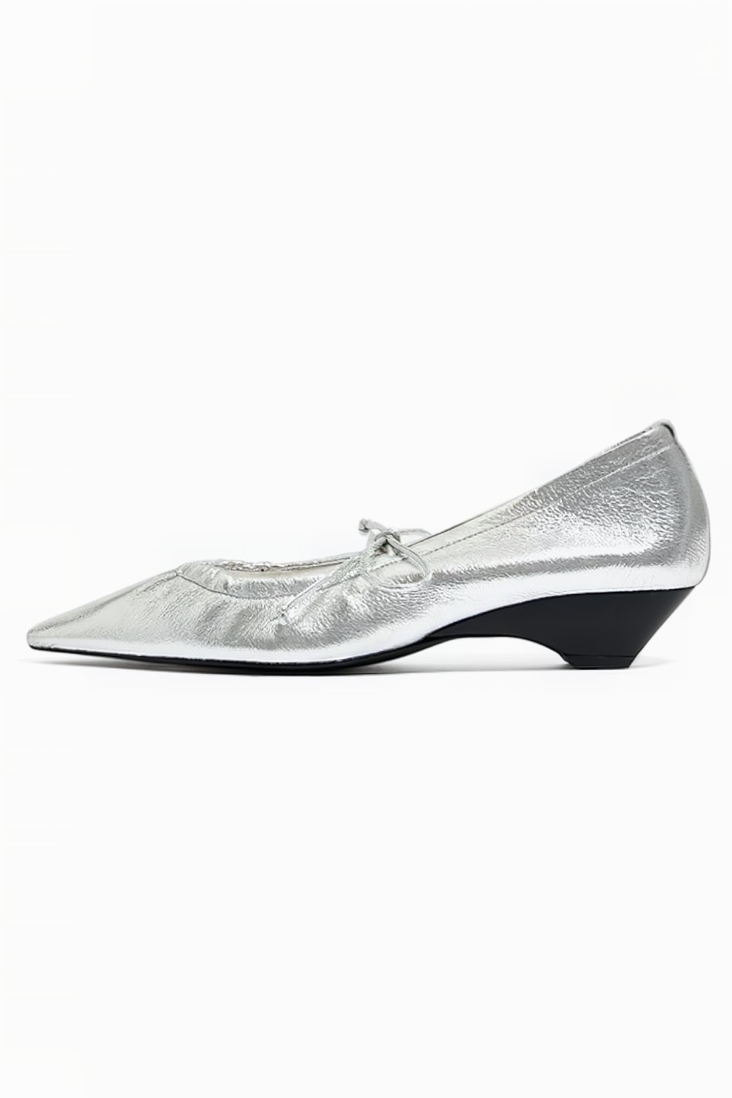 SILVER LEATHER COURT SHOE 1
