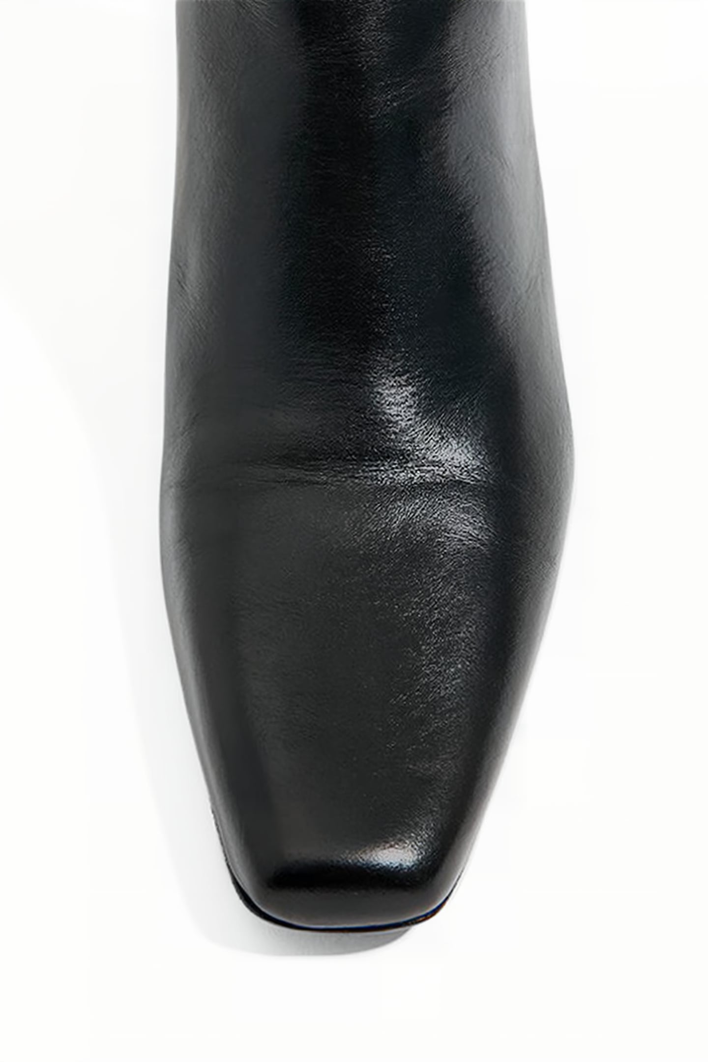 BLACK LEATHER HEELED GAUCHO ANKLE BOOT 4