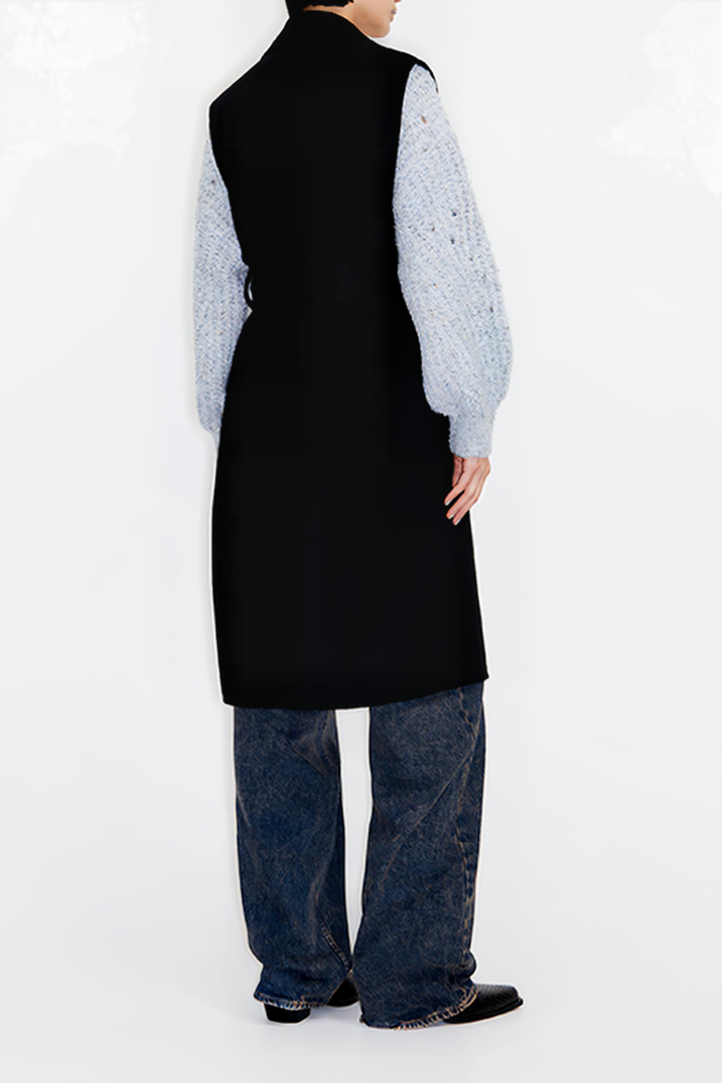 BLACK DOUBLE-FACE TAILORED VEST 2