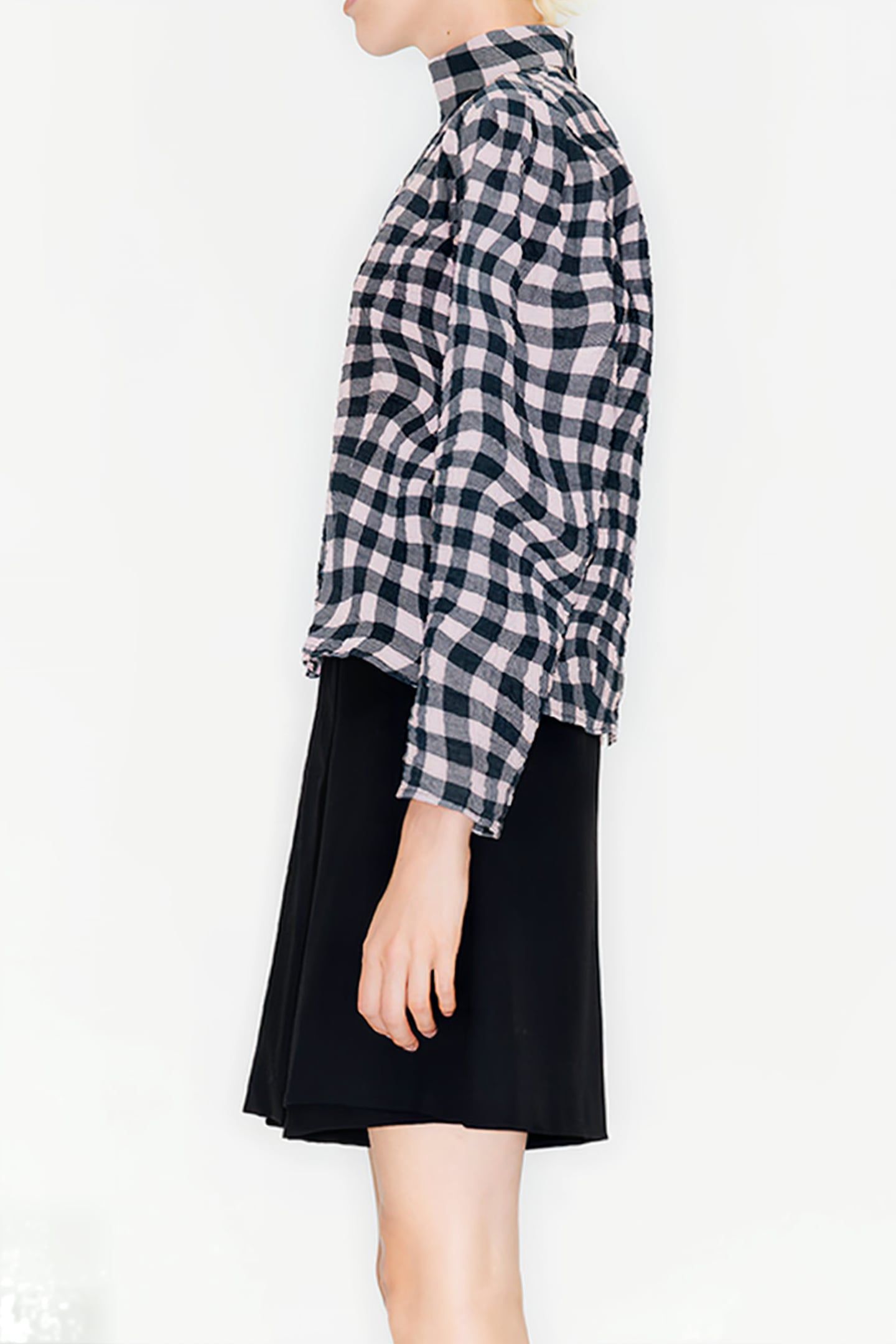 PINK VICHY LIQUID BOXY BLOUSE 4