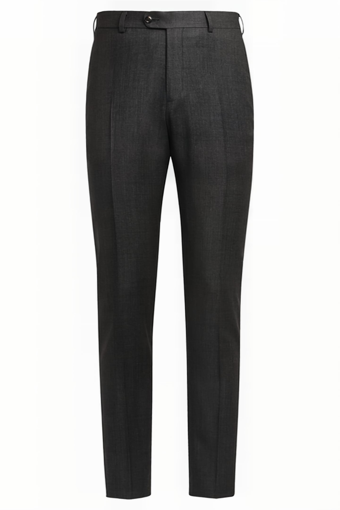 DARK GREY BIRD'S EYE SLIM LEG STRAIGHT SUIT TROUSERS 4