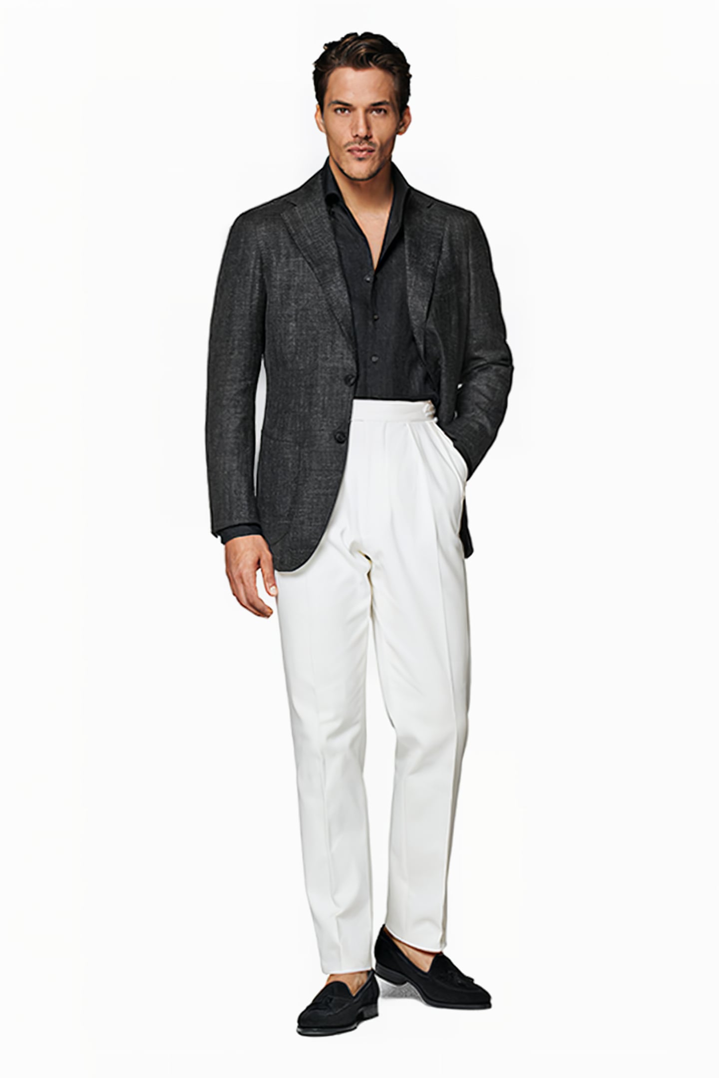 DARK GREY TAILORED FIT LAZIO BLAZER 3