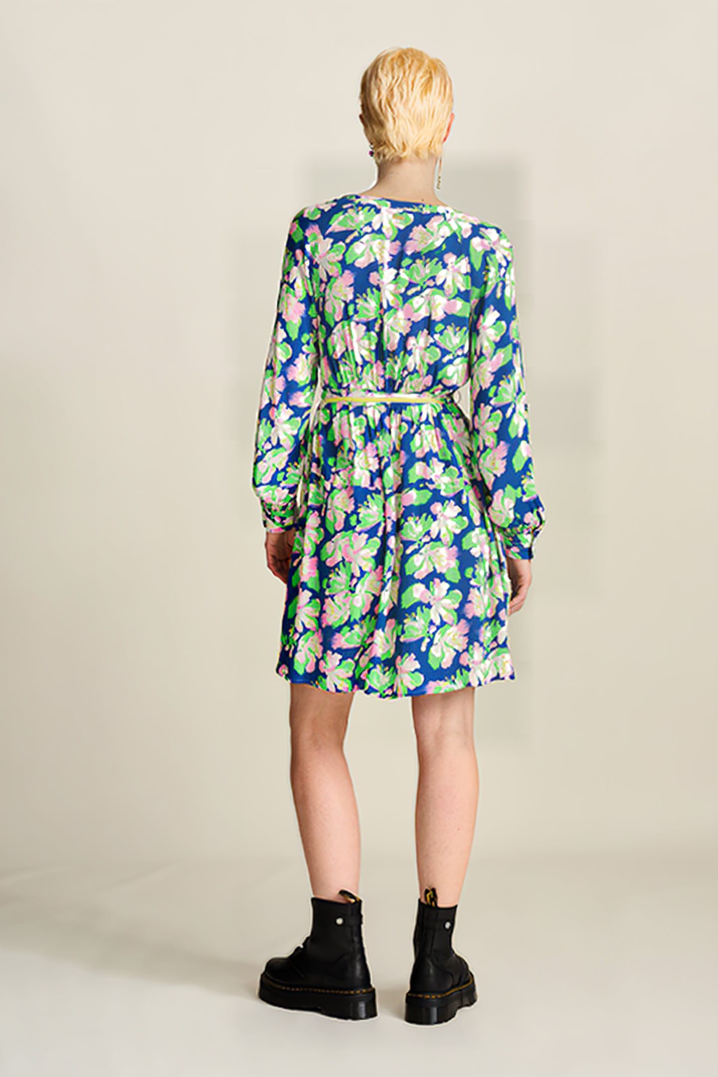 DRESS - LILIES BLUE MULTI COLOUR 2