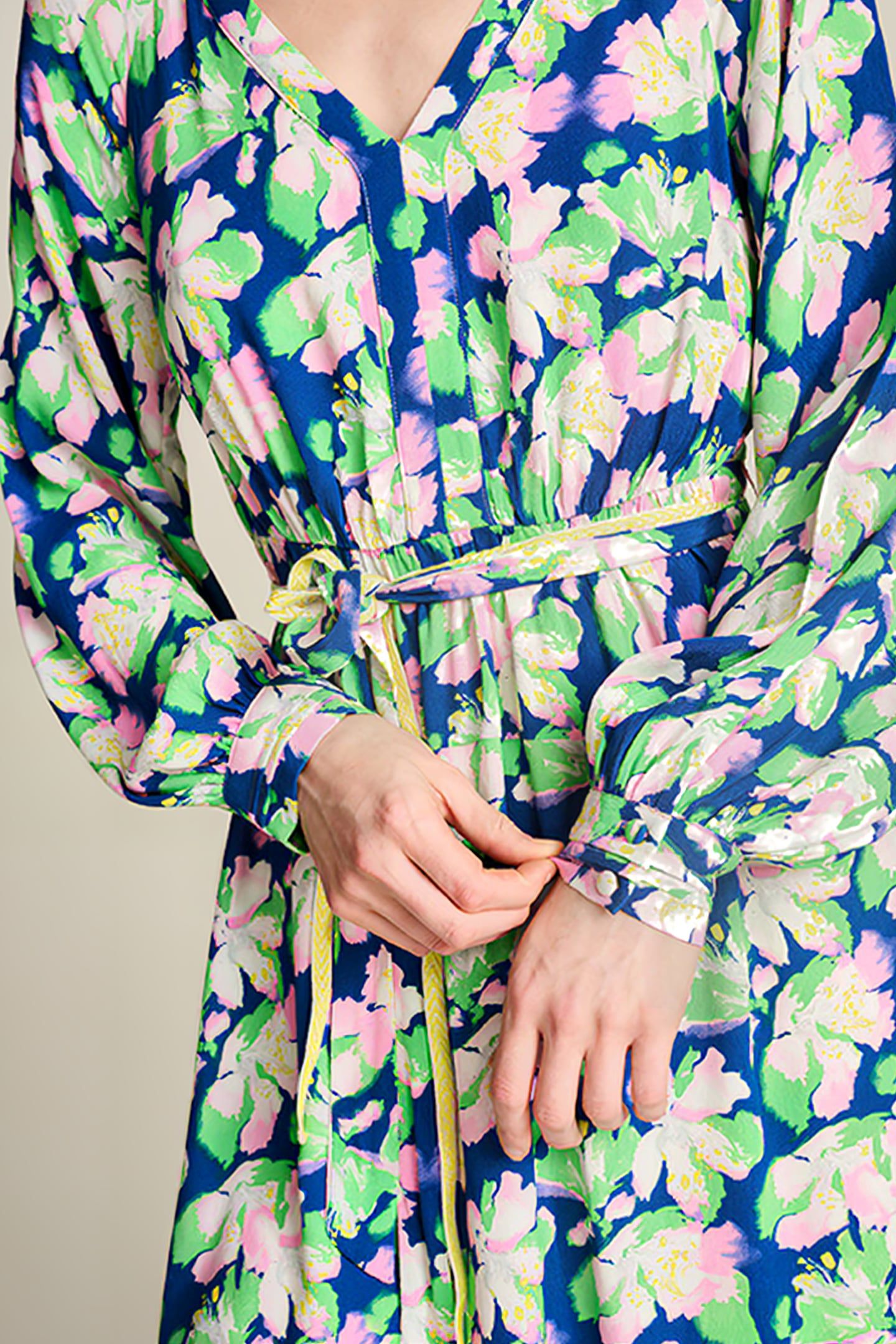 DRESS - LILIES BLUE MULTI COLOUR 6