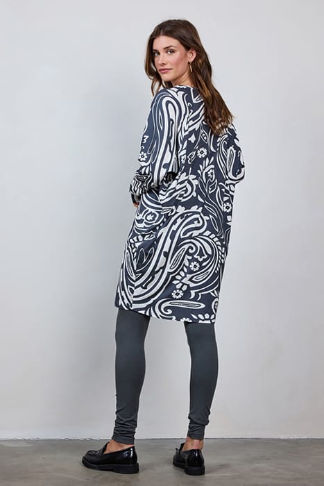 COMFY LOOSE DRESS PRINTED 3/4 DARK SHADOW WITH GRANDEUR PRIN 3