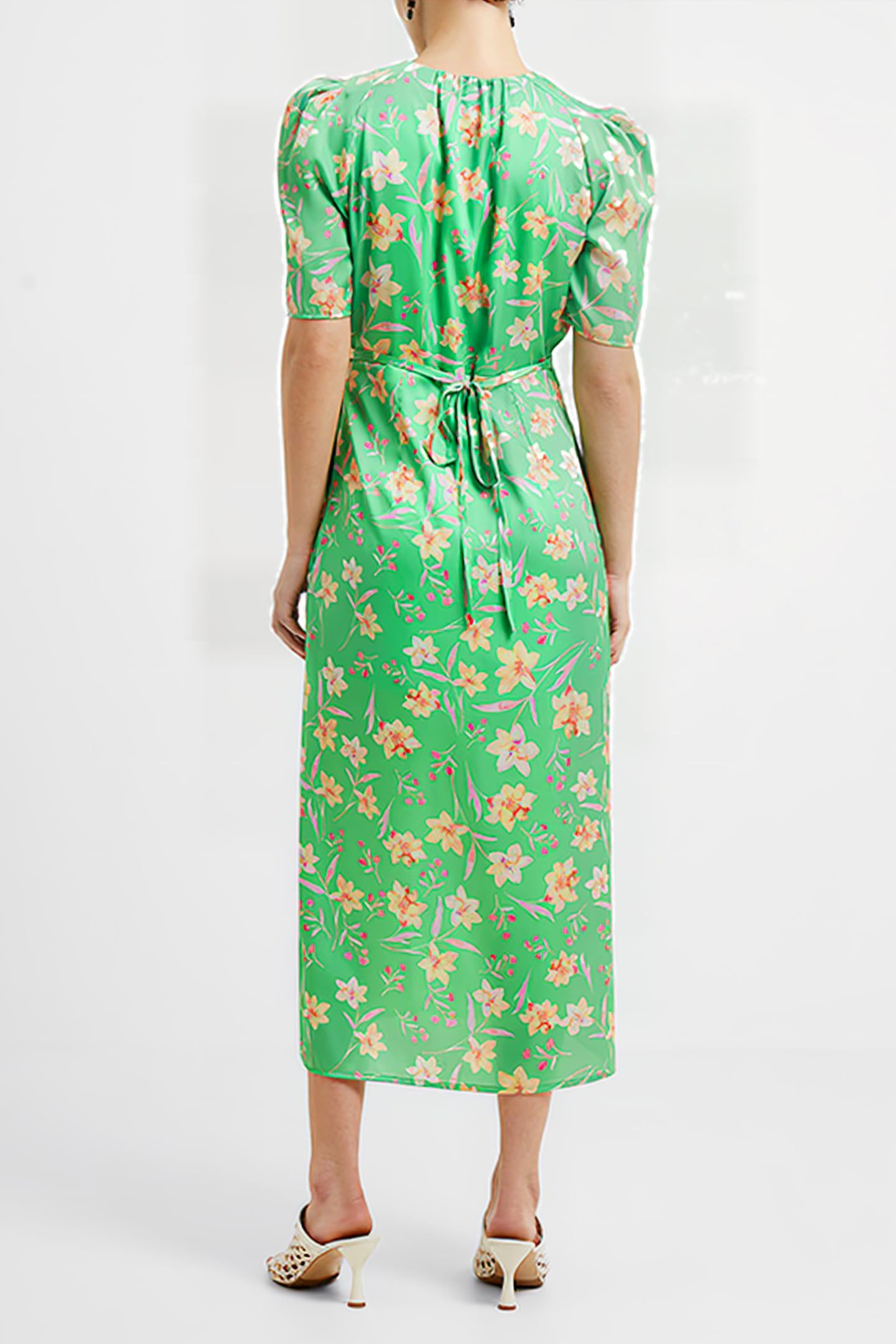 CAMILLE WRAP DRESS GREEN 2