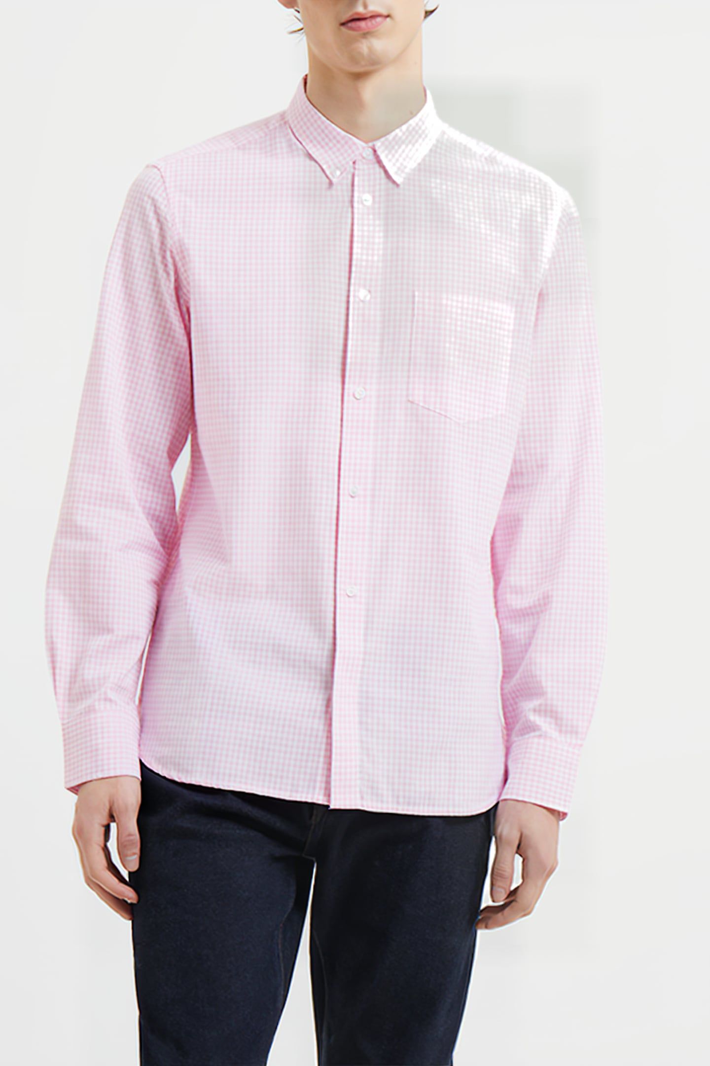 CHECKED AND STRIPE POCKET LS RED 1