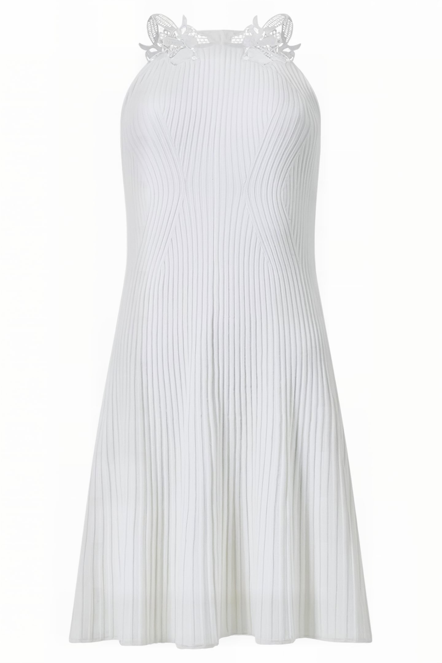 MARI KNIT LACE MIX DRESS WHITE 4