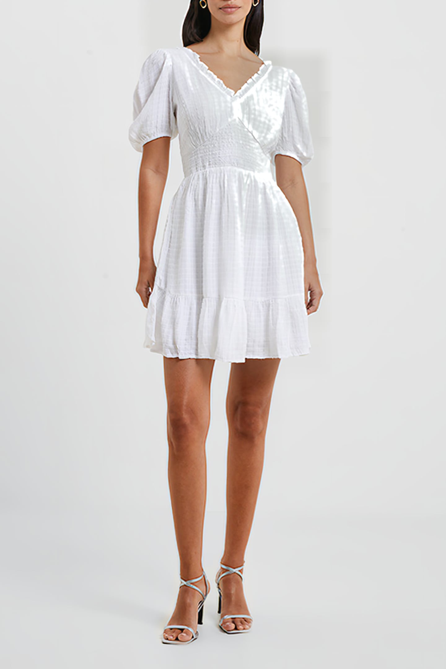 BIRCH PUFF SLEEVE DRESS WHITE 2
