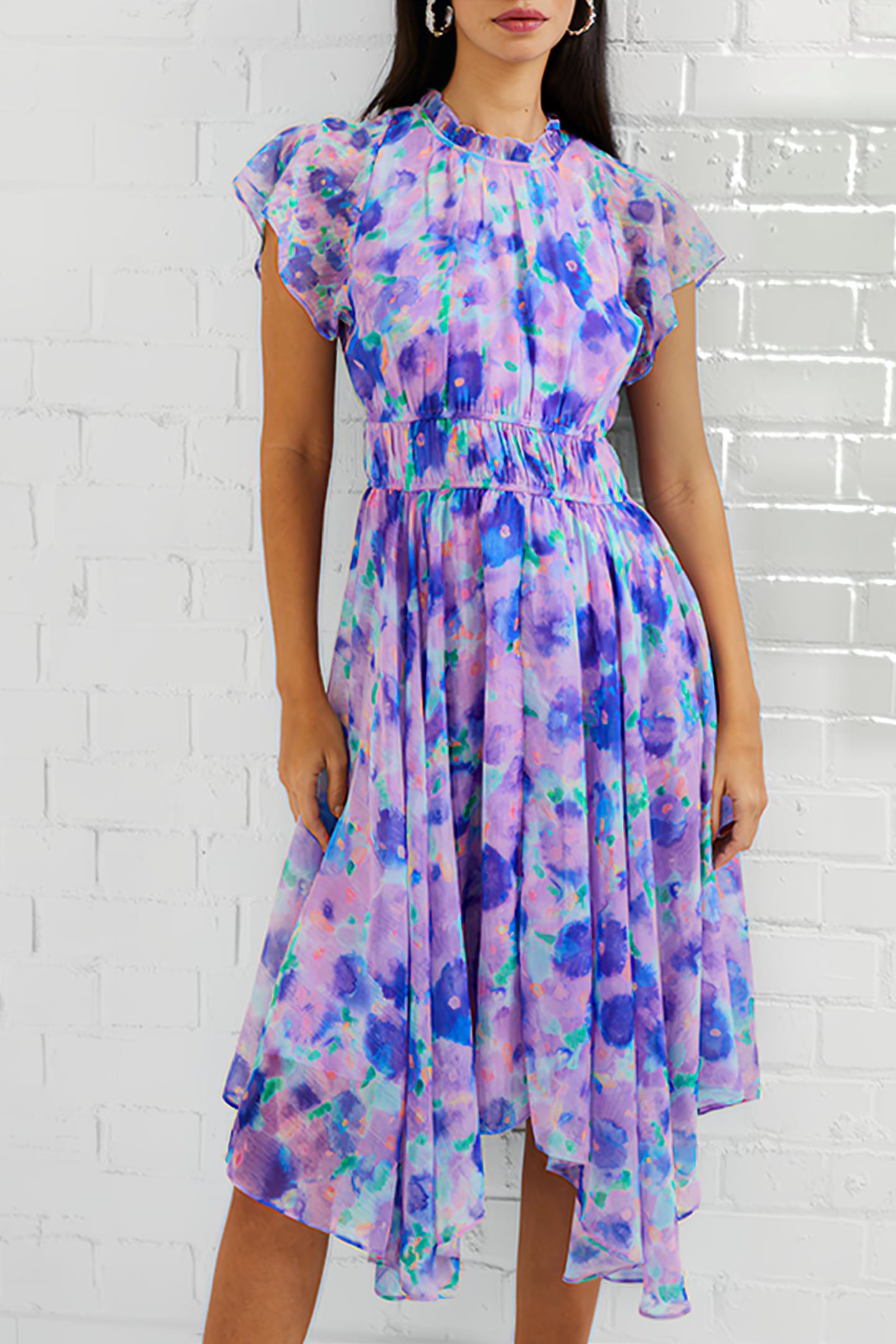 GRETHA CRINKLE RECYCLED DRESS PURPLE 4