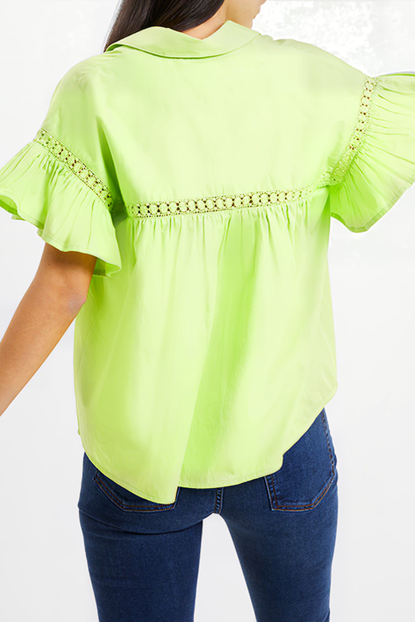SINDEY COTTON SATIN SHIRT GREEN 2