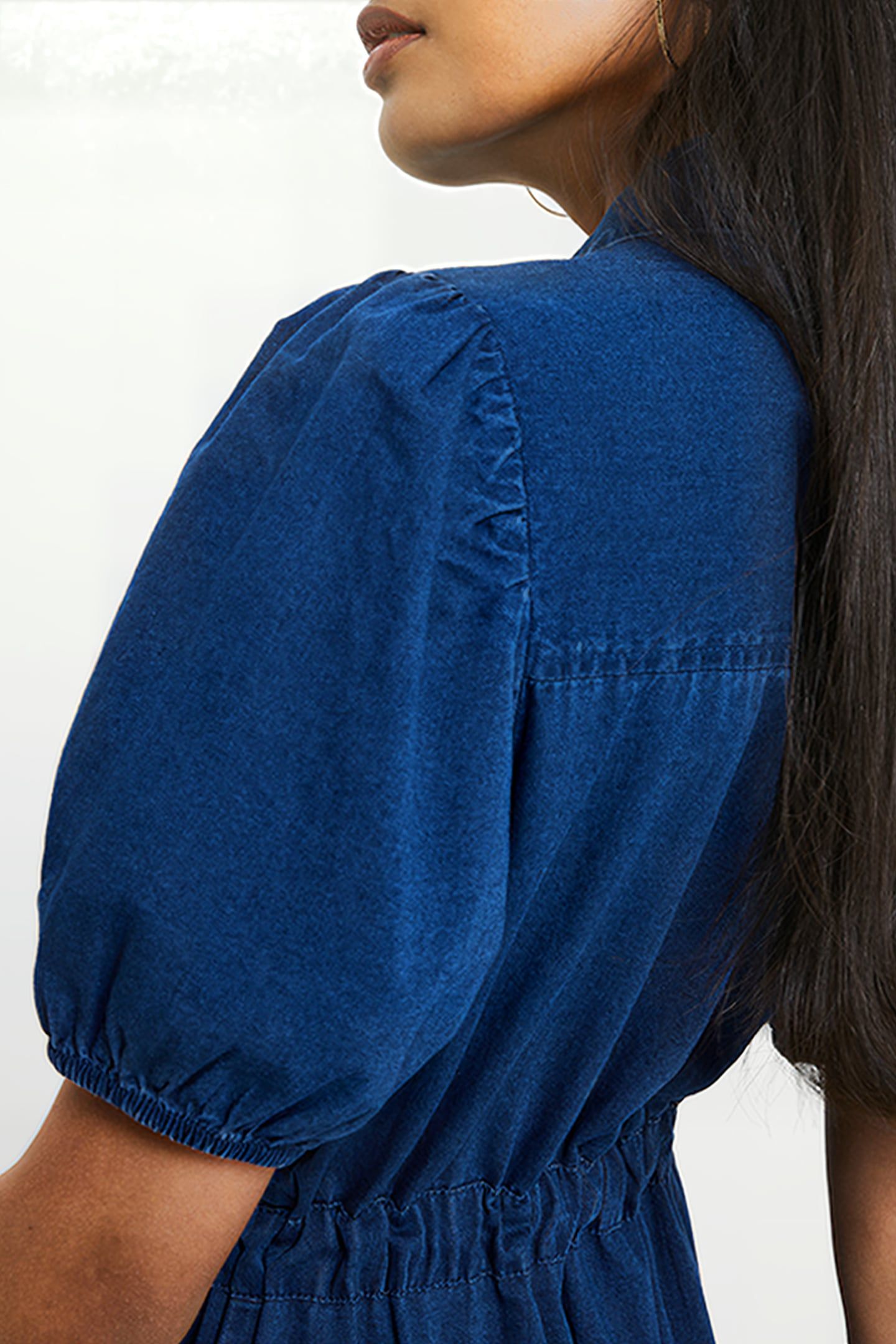 ZAVES CHAMBRAY SS SHIRT DRESS BLUE 3