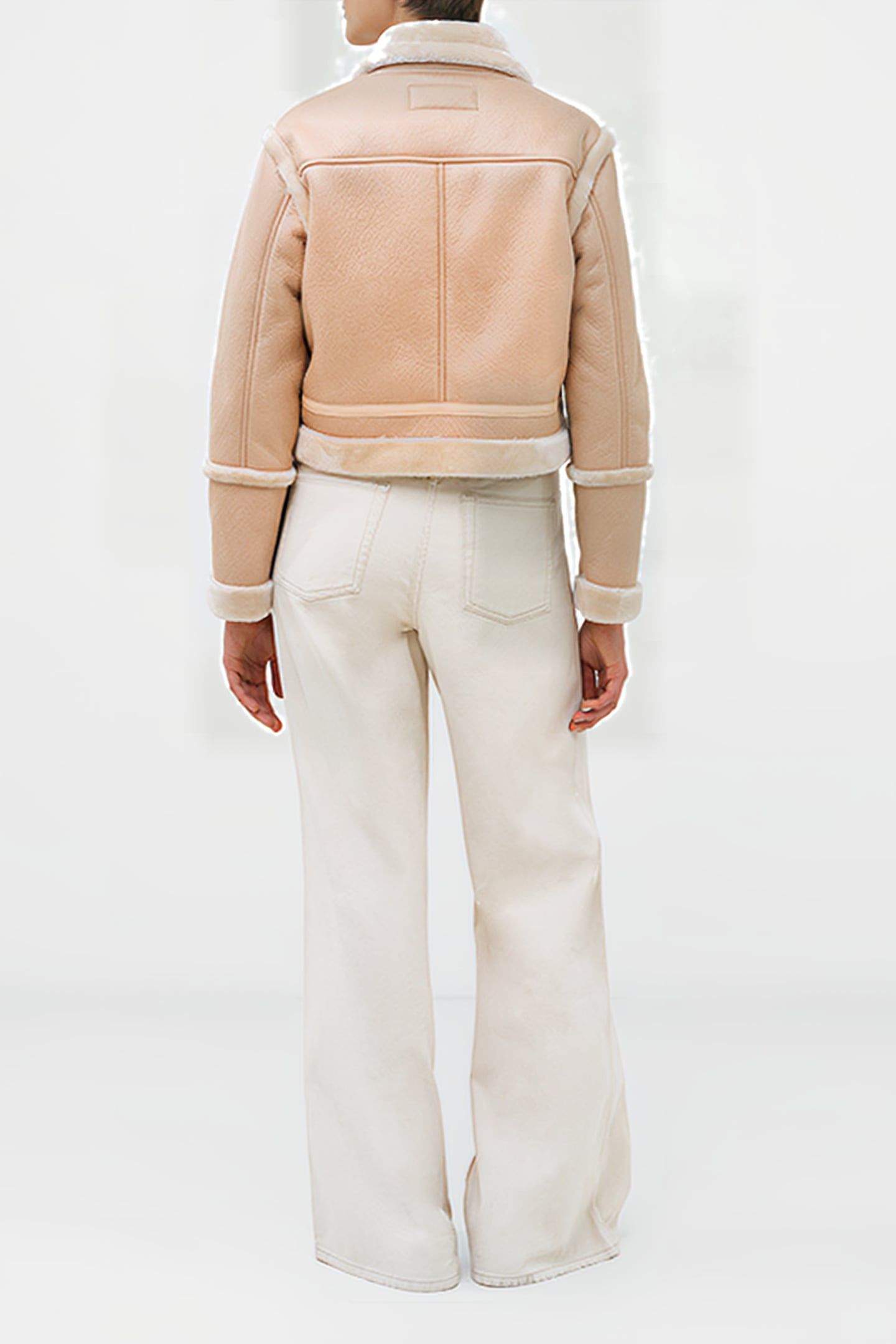 BELEN FAUX FUR L/S CROP JKT BROWN 3