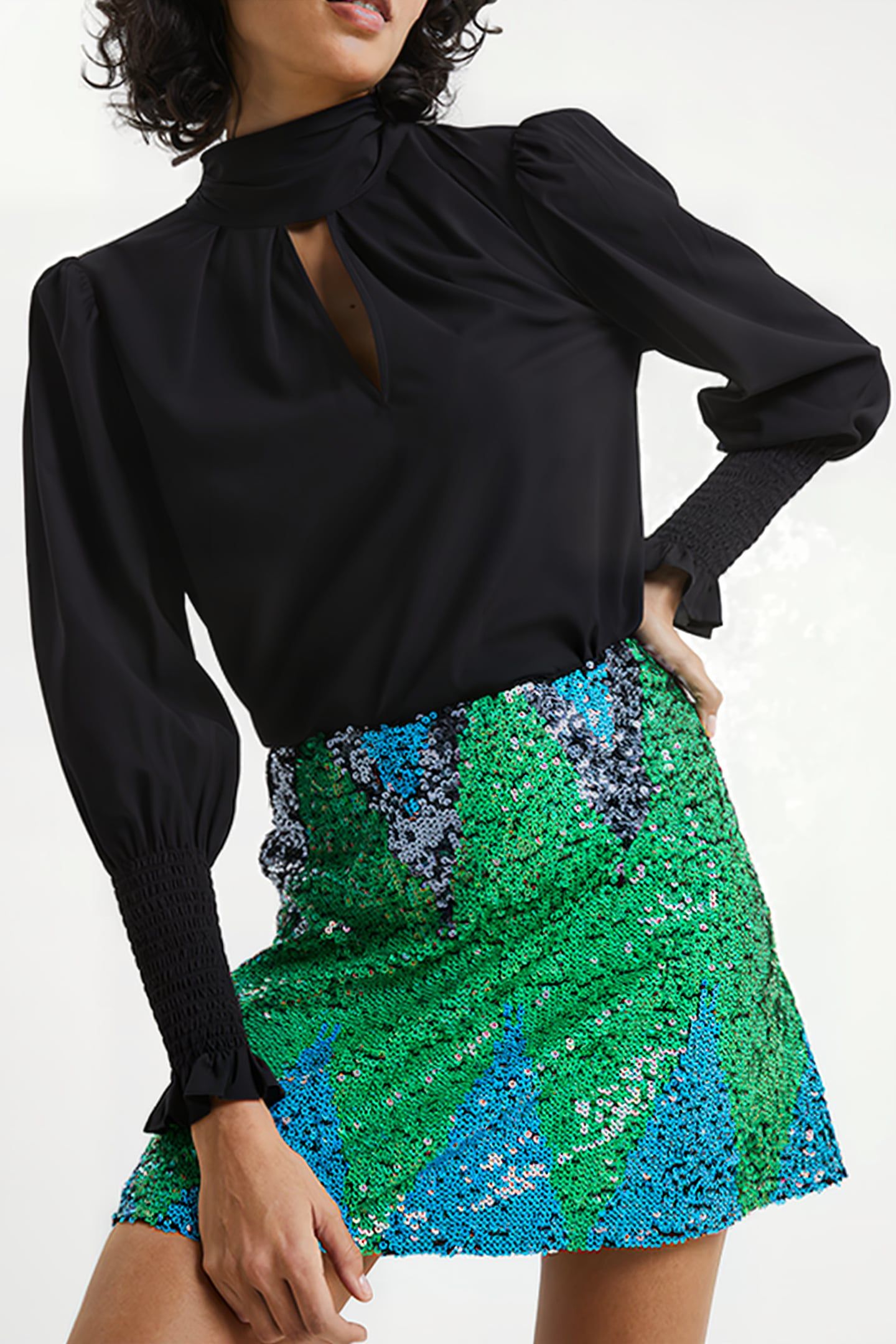 EMIN EMBELLISHED SKIRT GREEN 3