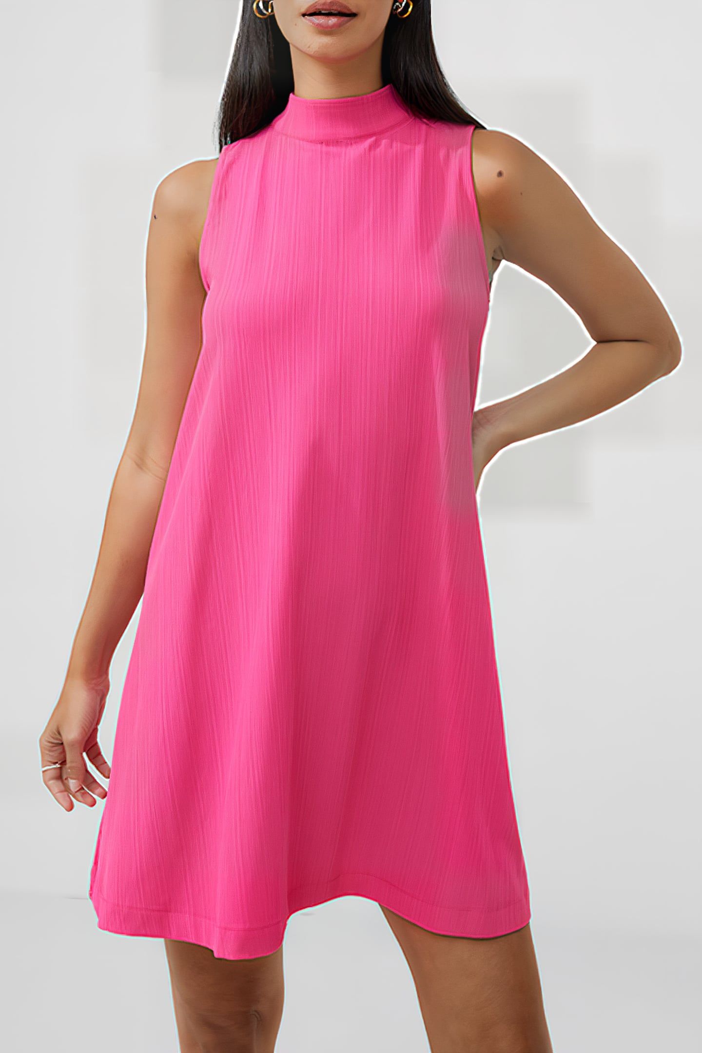 RIBBED JERSEY BOW BACK DRESS PURPLE 1