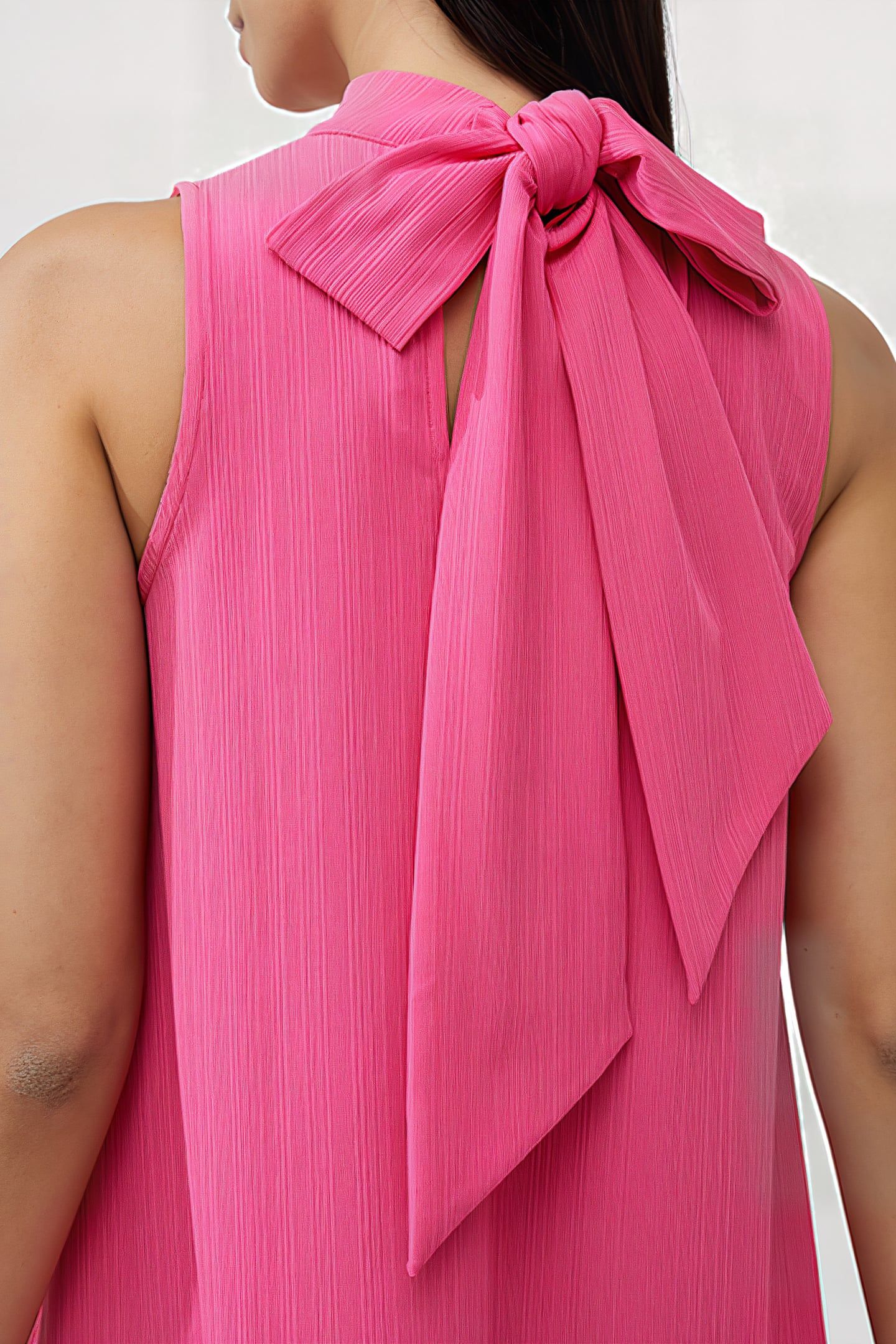 RIBBED JERSEY BOW BACK DRESS PURPLE 4