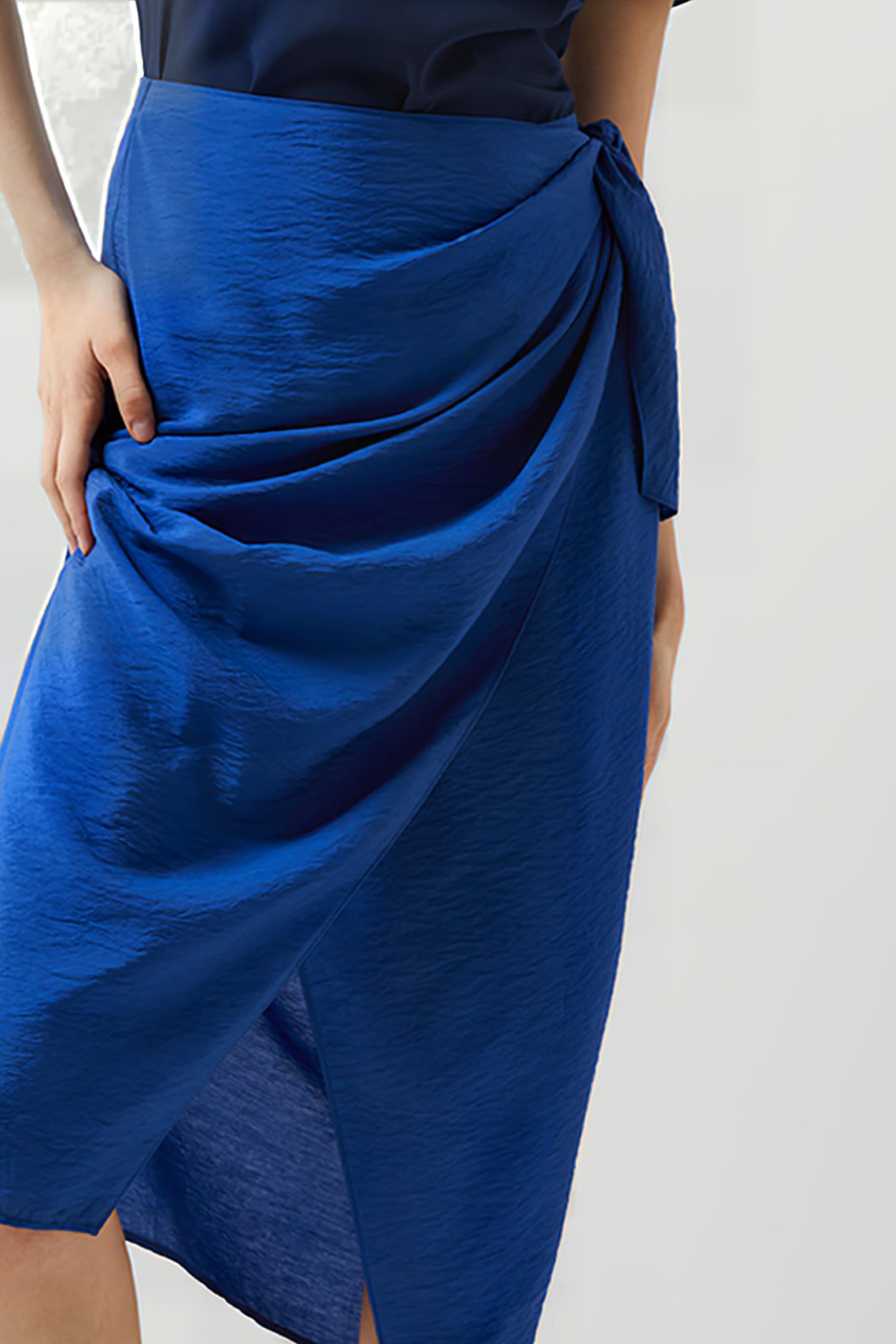 FARON DRAPE SKIRT BLUE 3