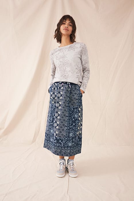 EFFIE LINEN SKIRT BLUE 1