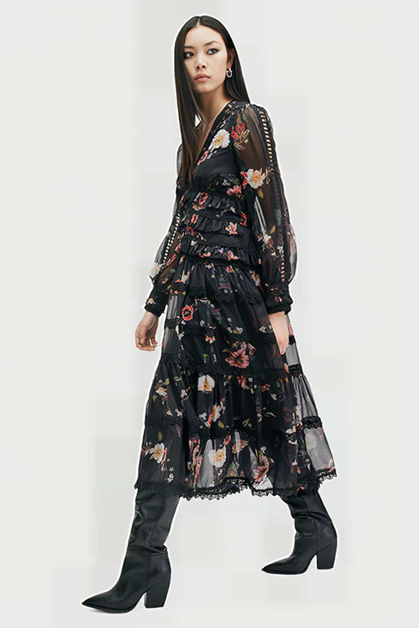 ZORA MIDI DRESS UNITY BLACK 4