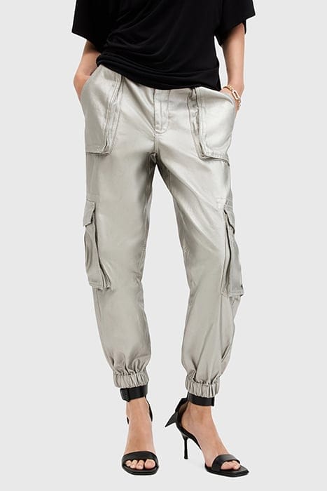 FREDA COATED TROUSER SAGE GREEN 1