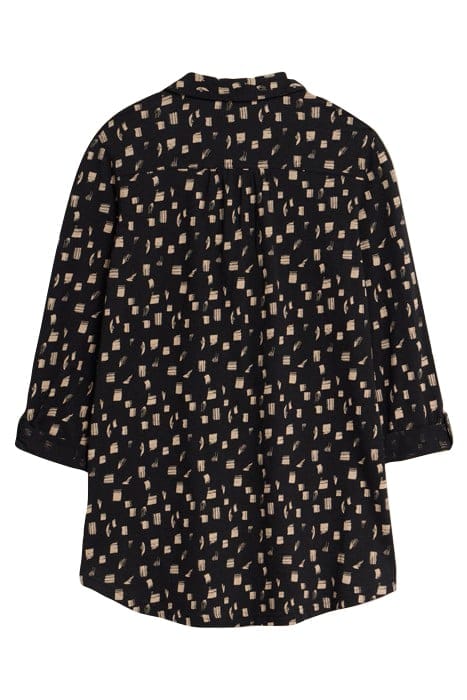 ANNIE LONGLINE SHIRT BLACK PRINTED 2