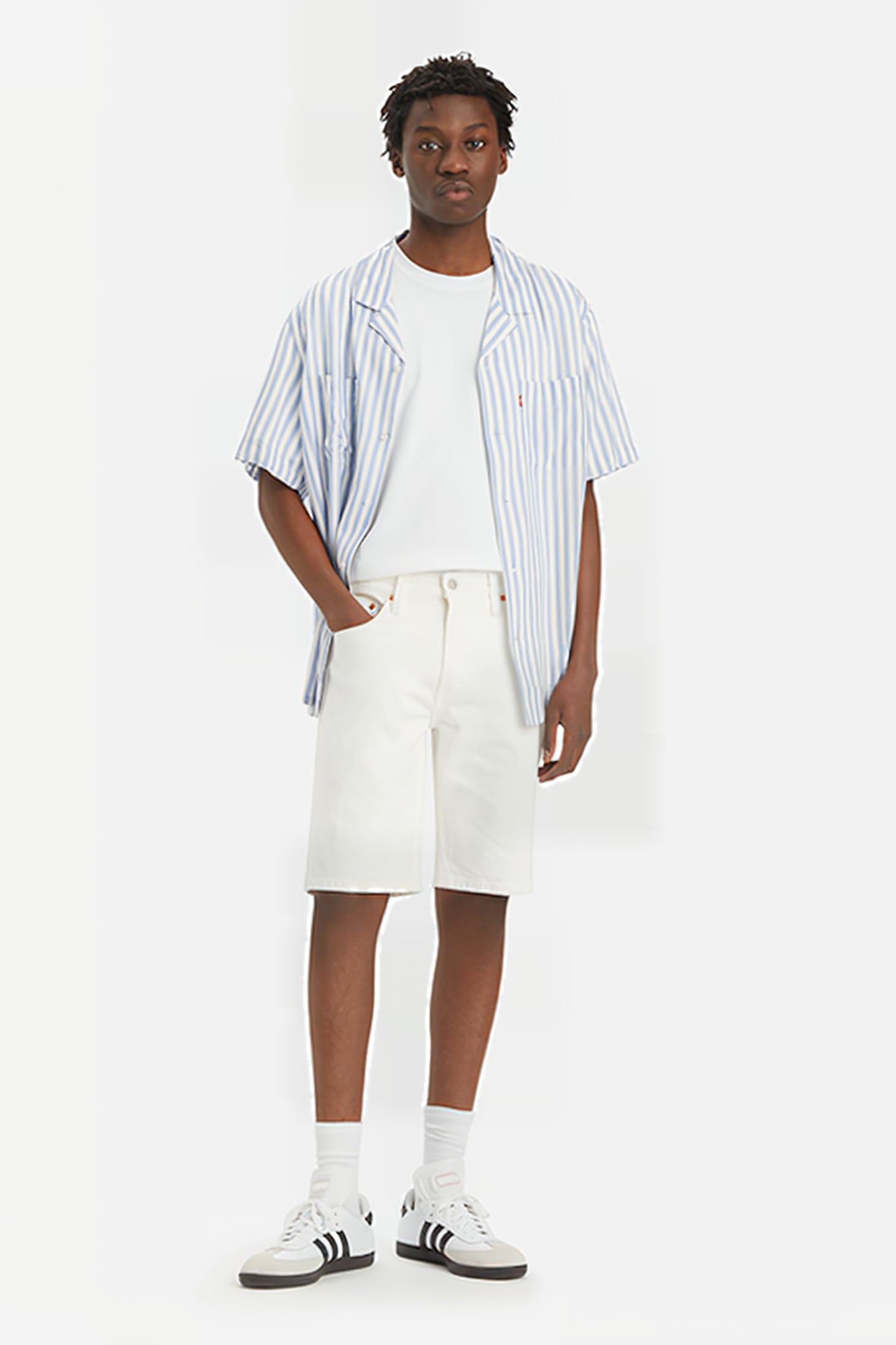 405 DENIM SHORT WHITE 1